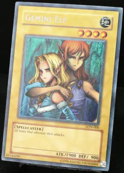Yu-Gi-Oh! Gemini Elf LON-000 Secret Rare AMERICAN OG Print [EX] 2003 - Image 3