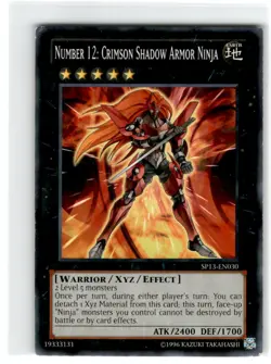 Yu-Gi-Oh! Number 12: Crimson Shadow Armor Ninja Starfoil Rare SP13-EN030 - Image 1