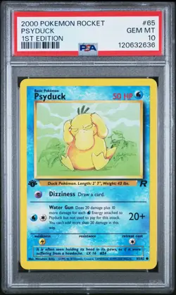 PSA 10 - Psyduck - #65 - 1st Edition - Team Rocket - Pokemon Card - Image 1