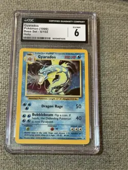 1999 POKEMON BASE SET - UNLIMITED, HOLO #6/102 GYARADOS CGC 6 Graded - Image 1