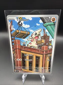 Pokemon TCG Timburr Illustration Rare 125/086 Black Bolt NM - Image 1