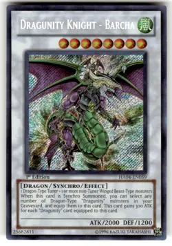 Yugioh Dragunity Knight - Barcha HA04-EN059 Secret Rare 1st Ed NM - Image 1