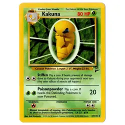 Kakuna 47/130 Base Set 2 Unlimited Uncommon Card WOTC Pokemon TCG (NM) - Image 1