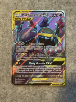 Pokemon TCG Muk Alolan Muk Tag Team GX Unbroken Bonds Holo Card 196/214 Full Art - Image 1