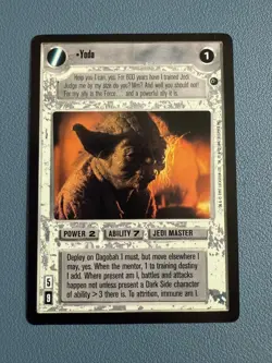 Yoda playing card from Star Wars CCG - Image 1