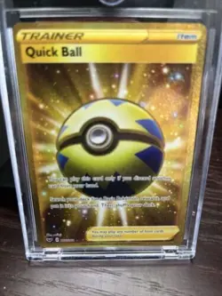 QUICK BALL TRAINER FULL ART GOLD SECRET RARE POKEMON CARD 2020 - Image 1
