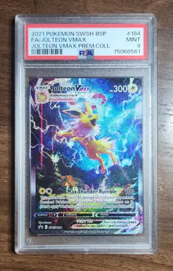 Jolteon VMAX SWSH #184 Sword & Shield Promo Cards Holo PSA 9 - Image 1