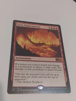 1x MTG Fiery Emancipation M21 2021 Mythic Rare Commander Modern - Image 1