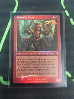 MTG Magic The Gathering Pashalik Mons Foil Retro Frame Goblin Red Commander - Image 1