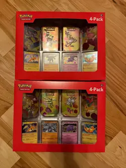 Pokemon 4 Mini Tins + 4 Promo Cards Bundle - 151 SAMS CLUB EXCLUSIVE BOTH SETS - Image 1