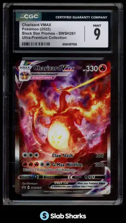 2022 POKEMON SWORD & SHIELD BLACK STAR PROMOS #SWSH261 CHARIZARD VMAX CGC 9 - Image 1