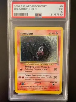 Houndour 5/75 Neo Discovery Holo Pokemon TCG, PSA Grade EX 5 - Image 1