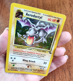 Pokemon TCG Aerodactyl Fossil 1/62 holo rare 1999 WOTC LP - Image 3