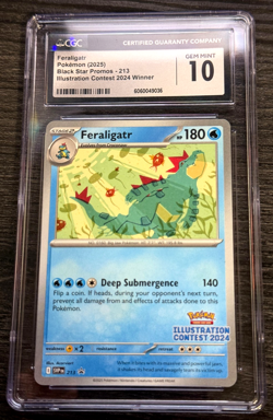 CGC 10 Feraligatr 213 (Illustration Contest 2024) -Black Star Promo-Pokemon TCG - Image 1