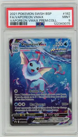 2021 Pokemon Vaporeon VMAX #SWSH182 Promo Premium Collection PSA 9 Mint - Image 1