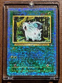2002 POKEMON LEGENDARY COLLECTION REVERSE HOLO #82 NIDORAN CARD WITH CASE - Image 1