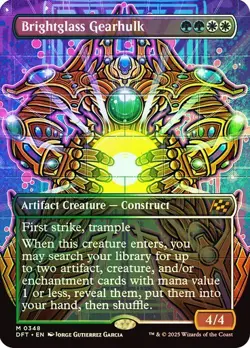Brightglass Gearhulk (Borderless) 348 Foil NM MTG Aetherdrift Magic - Image 1