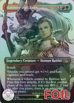 MTG Balthier and Fran (0393) (Borderless) (393) | NM Foil | Final Fantasy {FIN} - Image 1
