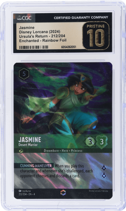 2024 Disney Lorcana Ursula's Return Jasmine Enchanted Rainbow Foil #212 CGC BL - Image 1