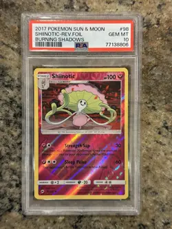 PSA 10 Pokemon Burning Shadows Shiinotic Rare Reverse Foil 98/147 Graded - Image 1
