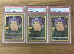 Set of 3 PSA MINT 9 Pokemon Pikachu Celebrations 005/025 - Image 1