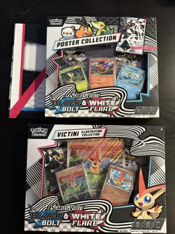 Pokemon Black Bolt & White Flare Victini Illustration Box + Poster Collection - Image 1