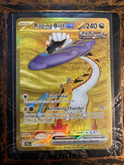 Pokemon TCG Temporal Forces Hyper Rare Gold Card Raging Bolt EX 218/162 - Image 1