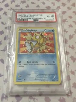 PSA 8 2016 POKEMON XY BLACK STAR PROMO SHINY MEGA GYARADOS #XY143 MAGIKARP-HOLO - Image 1