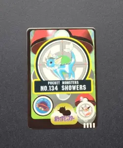 Vaporeon 134 Showers Pocket Monsters Pokemon Japanese Sealdass Sticker Holo - Image 1