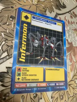 Digimon Digi Battle Infermon Mo-11 Vintage Movie Promo Card - Image 1