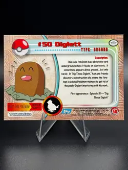 Diglett #50 Topps Blue Logo TV Animation Edition Series 1 Pokemon (LP) - Image 2