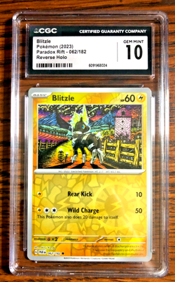 Blitzle Reverse Holo #062 - CGC GEM MINT 10 - 2023 SV Paradox Rift - Pokemon TCG - Image 1