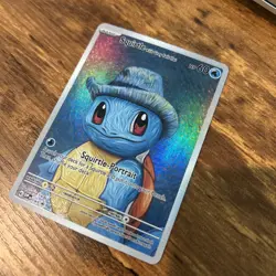 Squirtle With Grey Felt Hat Pokemon ACG Card Holo Foil Art Anime Van Gogh Cute - Image 2