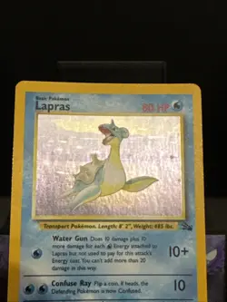 Pokemon Card Lapras 10/62 Rare Holo Fossil Set WOTC Light Play 1 - Image 3
