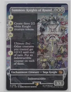 Summon: Knights of Round 0359 (Borderless) (See Desc) MTG:FIN (Imperfect) - Image 4