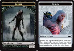 NM-Mint, English MTG Regular Zombie Token // Emblem - Wrenn and Six Token Modern - Image 1