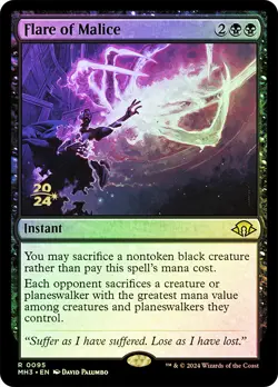 MTG FOIL Flare of Malice Prerelease Modern Horizons 3 - Promo: Date Stamped - Image 1
