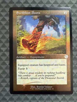 MTG Swiftfoot Boots #58 Foil U The Brothers’ War: Retro Frame Artifacts (BRR) - Image 2