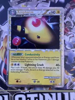 Pokemon TCG Ampharos Prime 105/123 HeartGold SoulSilver Holo Ultra Rare MP - Image 1