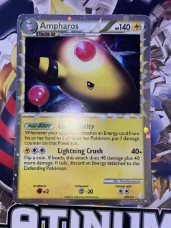 Pokemon TCG Ampharos Prime 105/123 HeartGold SoulSilver Holo Ultra Rare MP - Image 3