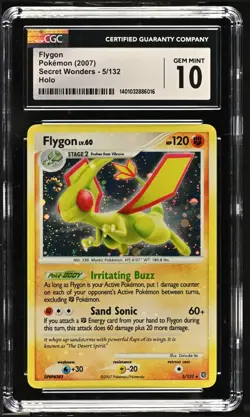 CGC 10 Flygon D&P Secret Wonders 2007 Pokemon 5/132 SWIRL & HOLO BLEED - Image 1