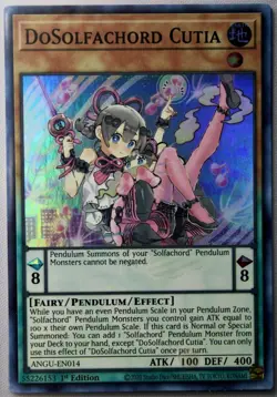 DoSolfachord Cutia (Super Rare) ANGU-EN014 Yugioh TCG Ancient Guardians NEW - Image 1