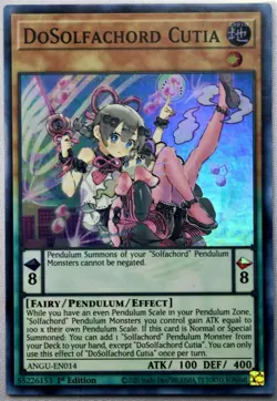 DoSolfachord Cutia (Super Rare) ANGU-EN014 Yugioh TCG Ancient Guardians NEW - Image 2