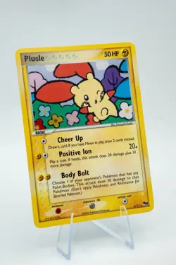 LP+/NM- Holo Plusle Pokemon Card | Vintage Rare | 2006 POP Series 3 5/17 SWIRL - Image 4