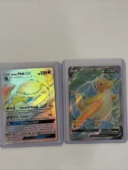 Full Art Dragonite And Rainbow Muk Pokemon Cards - Image 1