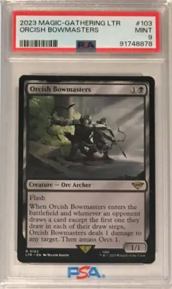 2023 MTG Lord of the Rings LOTR PSA 9 Orcish Bowmasters RARE #103 - Image 1