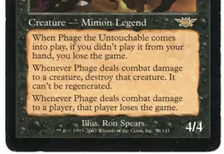 Phage the Untouchable 78/145 Legions 2003 LGN Heavily Played HP Rare MTG Magic - Image 4