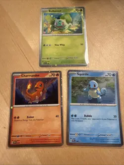 Pokemon Charmander Squirtle Bulbasaur Cosmo Holo Promos SVP046, SVP047, SVP048 - Image 1