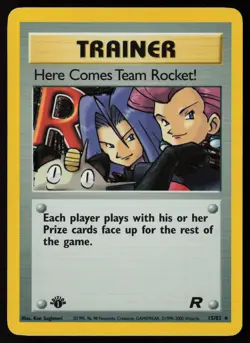 1st Edition Here Comes Team Rocket! 15/82 Team Rocket Pokemon TCG MP - LP - Image 1