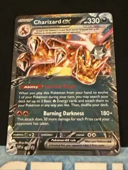 Pokemon TCG Charizard ex SVP 196 Black Star Promo Extended Art Promo Rare Holo - Image 1